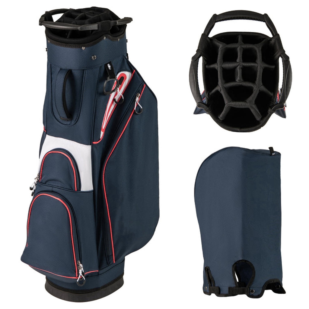 Airfind Soft-Sided Golf Travel Bag with Wheels and Thick Sponge Padding featuring a 600D Oxford cover with a lockable zipper and 3 carry handles for flight and road trips, Navy