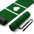 Airfind Softball Pitching Mat 10 x 3 Feet Softball Training Aid with Turf Surface and Pitching Plate and Carry Strap, Green