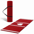 Airfind Softball Pitching Mat 10 x 3 Feet Softball Training Aid with Turf Surface and Pitching Plate and Carry Strap, Red