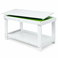 AIRFIND Kids Activity Table with Removable Top and Building Block Board, Hidden Toy Storage and Lower Shelf, 32.5 in Pine, White
