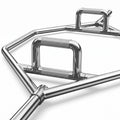 Airfind Standard Hex Trap Bar with 2 Spring Collars and Foldable Handles, 800 lb Capacity Steel Deadlift Weight Bar for Strength Training, Fits 1-Inch Plates, Silver
