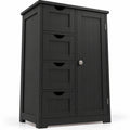 Airfind Standing Indoor Wooden Cabinet with 4 Drawers, 143 lbs Capacity, MDF Engineered Wood Frame, 21.5 Inch x 12 Inch x 32.5 Inch Footprint, Black