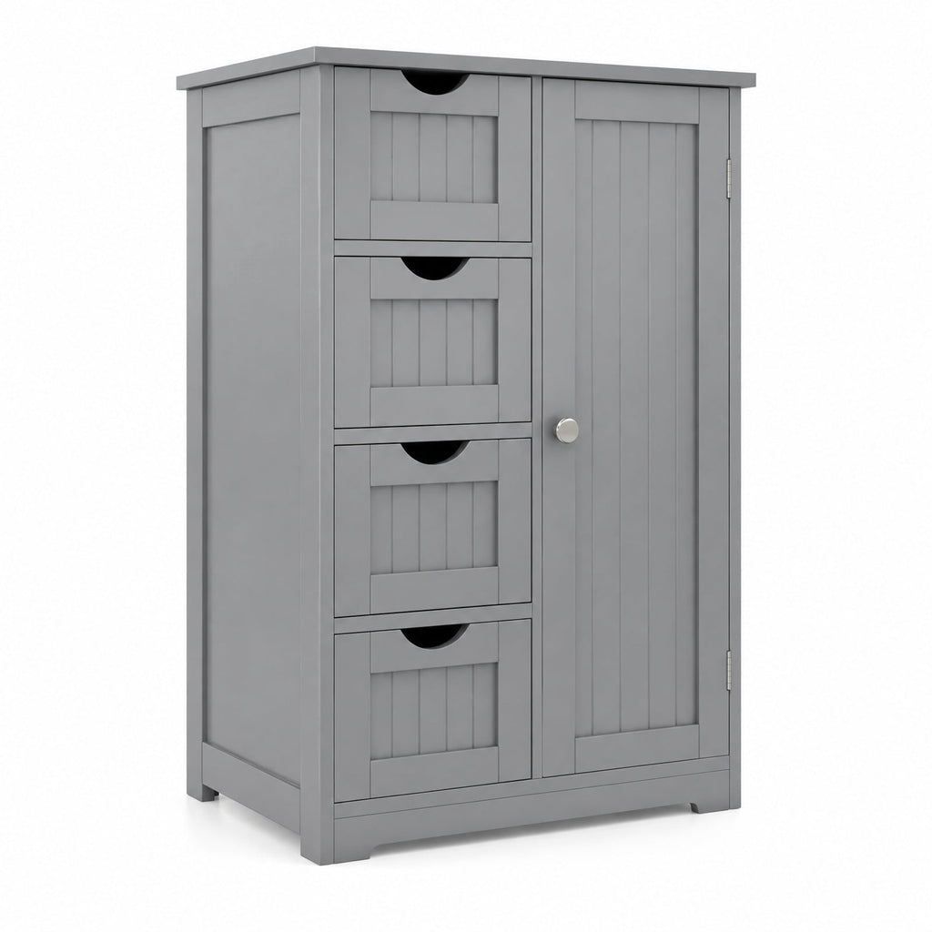 Airfind Standing Indoor Wooden Cabinet, with 4 Drawers, 143 lbs Capacity, MDF Engineered Wood Frame, 21.5 Inch x 12 Inch x 32.5 Inch Footprint, Gray