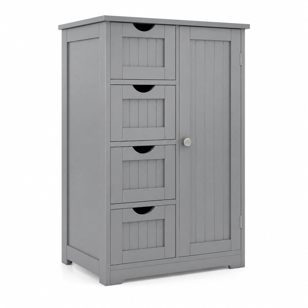 Airfind Standing Indoor Wooden Cabinet, with 4 Drawers, 143 lbs Capacity, MDF Engineered Wood Frame, 21.5 Inch x 12 Inch x 32.5 Inch Footprint, Gray