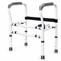 Airfind Steel Safety Toilet Rail with Created Fixable Clamp, 300 lbs Capacity, Carbon steel pipe HDPE Frame, 24.5 x 19x 30 Footprint