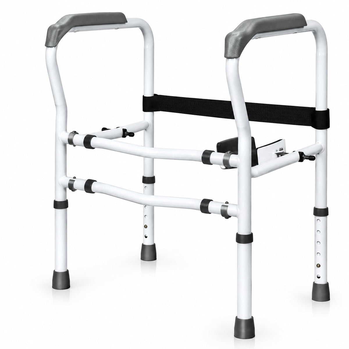 Airfind Steel Safety Toilet Rail with Created Fixable Clamp, 300 lbs Capacity, Carbon steel pipe HDPE Frame, 24.5 x 19x 30 Footprint