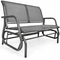 Airfind Swing Glider Chair 48 Inch Loveseat Rocker Lounge Backyard, 400 lbs Capacity, Steel Frame, 48.5 Inch x 28 Inch x 34 Inch Footprint, Gray