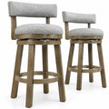 Airfind Swivel Bar Stools Set of 2 Linen Fabric Upholstered Barstools with Back-31.5 Inches, 330 lbs Capacity, Rubber Wood Linen Fabric Sponge Frame