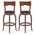 Airfind Swivel Bar Stools Set of 2 with Rubber Wood Frame and Upholstered Seat-29 Inch, 286 lbs Capacity, Rubber Wood Sponge PVC Frame, Wood
