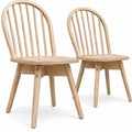 Airfind Dining Chairs, Swivel Windsor, Set of 2 with Solid Rubber Wood Frame, Chair 330 lbs Capacity, Rubber Wood Frame, 17.5 Inch x 21 Inch x 36 Inch, Natural