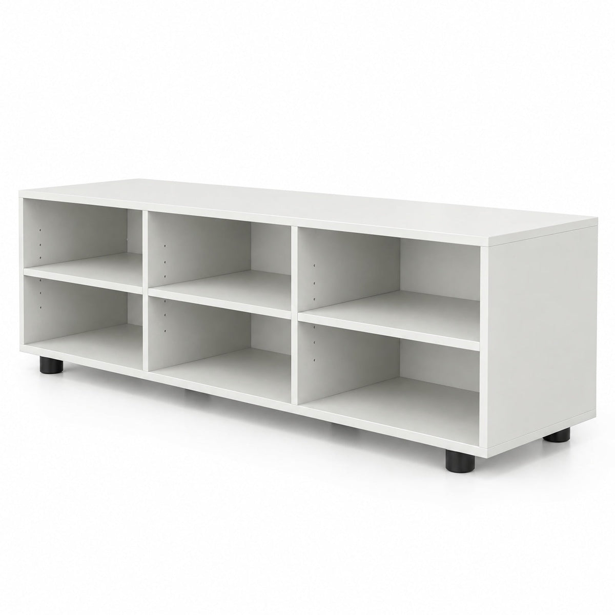 Airfind TV Stand for TV up to 55 Inch with 6 Storage Compartments, 135 lbs Capacity, Engineered Wood MDF Frame, 45 Inch x15.5 Inch x 13.5 Inch Footprint, White