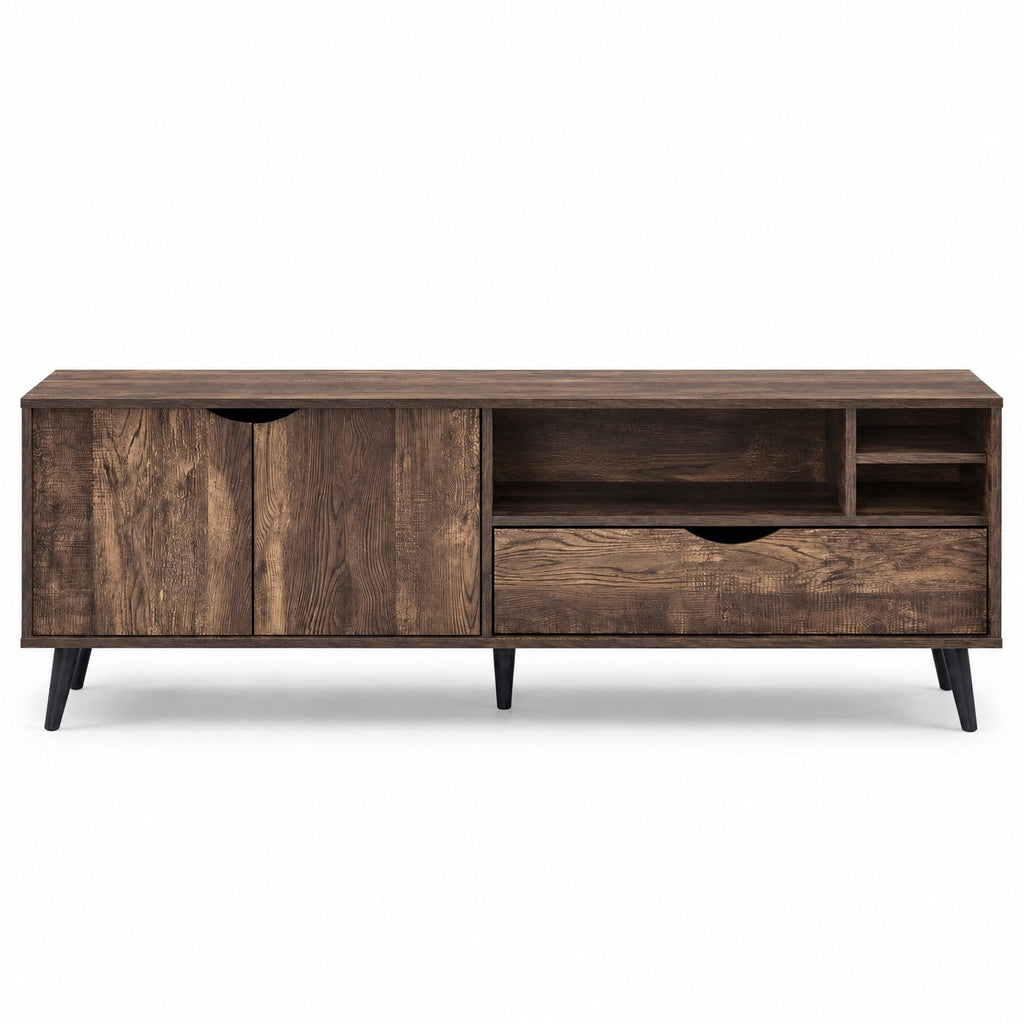Airfind TV Stand for TVs up to 65 Inches Rustic Entertainment Center, 285 lbs Capacity, Engineered Wood MDF Plastic Frame, Brown