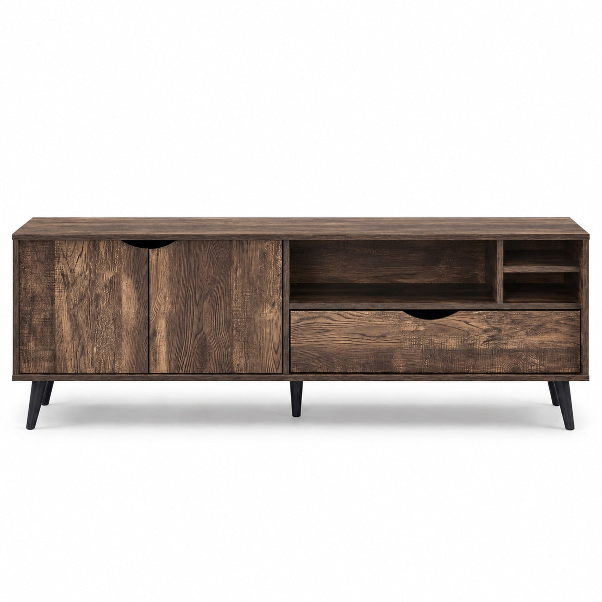 Airfind TV Stand for TVs up to 65 Inches Rustic Entertainment Center, 285 lbs Capacity, Engineered Wood MDF Plastic Frame, Brown
