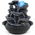 Airfind Tabletop Water Fountain with Rolling Crystal Ball and Color-Changing LED Light-B, PP Resin Fiberglass Style A Frame, 8.5 x 10.5 Footprint