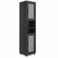 Airfind Tall Bathroom Storage Cabinet 67 Inches Freestanding Storage Organizer, 155 lbs Capacity, Engineered Wood MDF Frame, Black