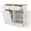 Airfind Tilt Out Trash Can Cabinet featuring Outlets and Adjustable Shelf, 100 lbs Countertop Capacity, MDF Engineered Wood Frame, White