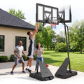 Airfind Tool Free Basketball Goal System with 7.7 to 10 Foot Hand Crank Adjustable Height Shatterproof Backboard and Fillable Base for Backyard, Black