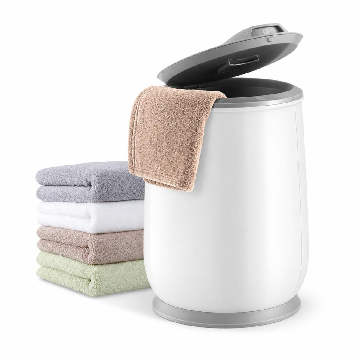 Airfind Towel Warmer Bucket featuring Auto Shut Off for Bathroom, PP Galvanized Sheet PC Frame, 13.5 Inch x 13.5 Inch x 18.5 Inch Footprint, Gray