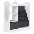 Airfind Toy Storage Organizer with 4-Tier Sling Shelves, 22 lbs Capacity, MDF Pine Wood Fabric Frame for Everyday Use, White