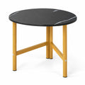 Airfind Triangle Coffee Table Oval Coffee Table with Metal Legs Industrial Center Table, 132 lbs Capacity, Engineered Wood Metal Frame, Black