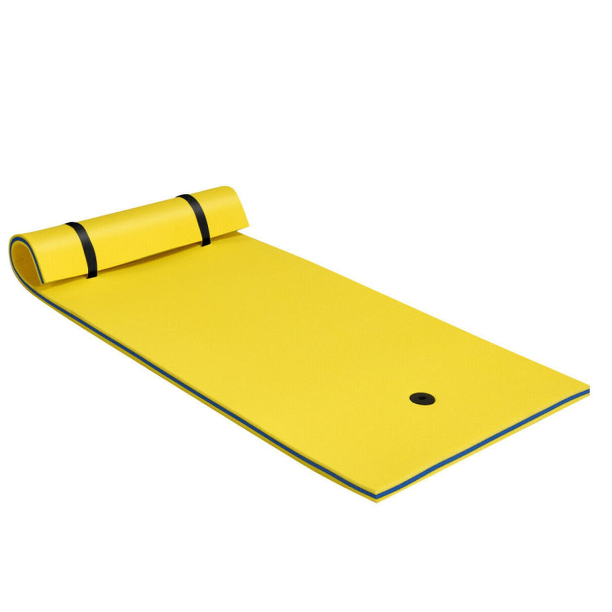 Airfind Triple-Layer Lake Float Pad with Roll-Up Storage, Yellow