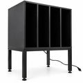 Airfind Turntable Record Player Stand with Power Outlets, 88 lbs Capacity, Engineered Wood Metal MDF Frame, 20 x 16 x 32 Footprint, Black