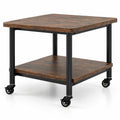 Airfind Under Desk Printer Stand with 360° Swivel Casters, 143 lbs Capacity, Engineered Wood Metal Frame, Brown