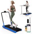 Airfind Under Desk Walking Pad Treadmill for home with ultra slim design and quiet 3HP motor plus remote control and LED screen for walking and running, Navy