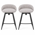 Airfind Upholstered Bar Stools Set of 2 with Footrest and Backrest, 330 lbs Capacity, Metal Linen Fabric Sponge Frame, Gray