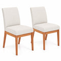 Airfind Upholstered Dining Chairs Set of 2 Kitchen Armless Side Chairs with Rubber Wood Legs, Chair 330 lbs Capacity, 17.5 x 23 x 34 Footprint