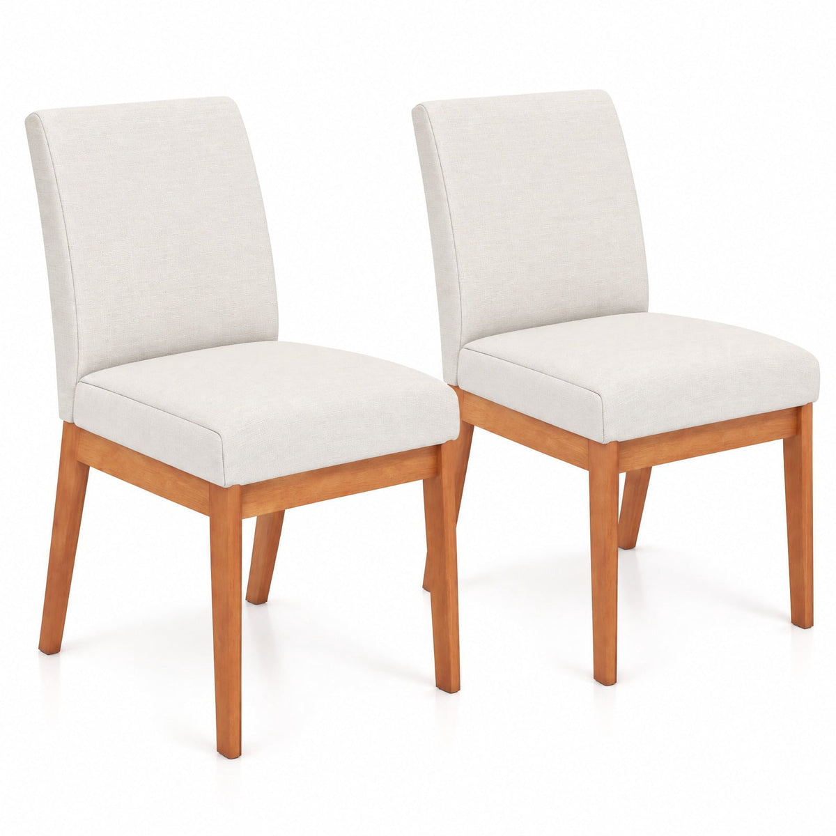 Airfind Upholstered Dining Chairs Set of 2 Kitchen Armless Side Chairs with Rubber Wood Legs, Chair 330 lbs Capacity, 17.5 x 23 x 34 Footprint