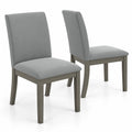 Airfind Upholstered Dining Chairs Set of 2 with Rubber Wood Legs and High Back, Gray, Curved rear legs ensure enhanced stability