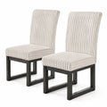 Airfind Upholstered Dining Chairs Set of 2 with Rubber Wood Legs and Padded Seat for Dining Room, 330 lbs Capacity, Rubber Wood Frame, Beige
