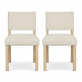 Airfind Upholstered Dining Chairs with Solid Rubber Wood Legs Set of 2, 330 lbs Capacity, Rubber Wood Engineered Wood Linen Fabric Sponge Frame