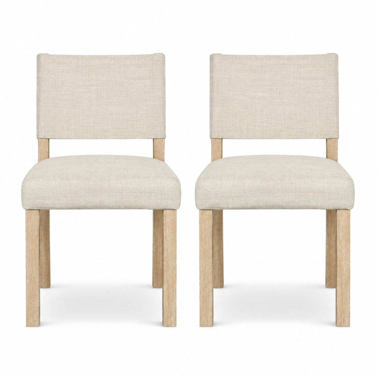 Airfind Upholstered Dining Chairs with Solid Rubber Wood Legs Set of 2, 330 lbs Capacity, Rubber Wood Engineered Wood Linen Fabric Sponge Frame