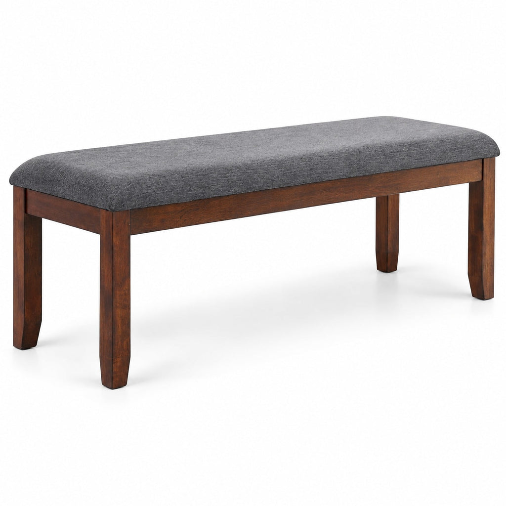 Airfind Upholstered Entryway Bench Footstool with Wood Legs, Rubber wood linen fabric foam Frame, 47inx 15.5inx 19.5in Footprint, Wood