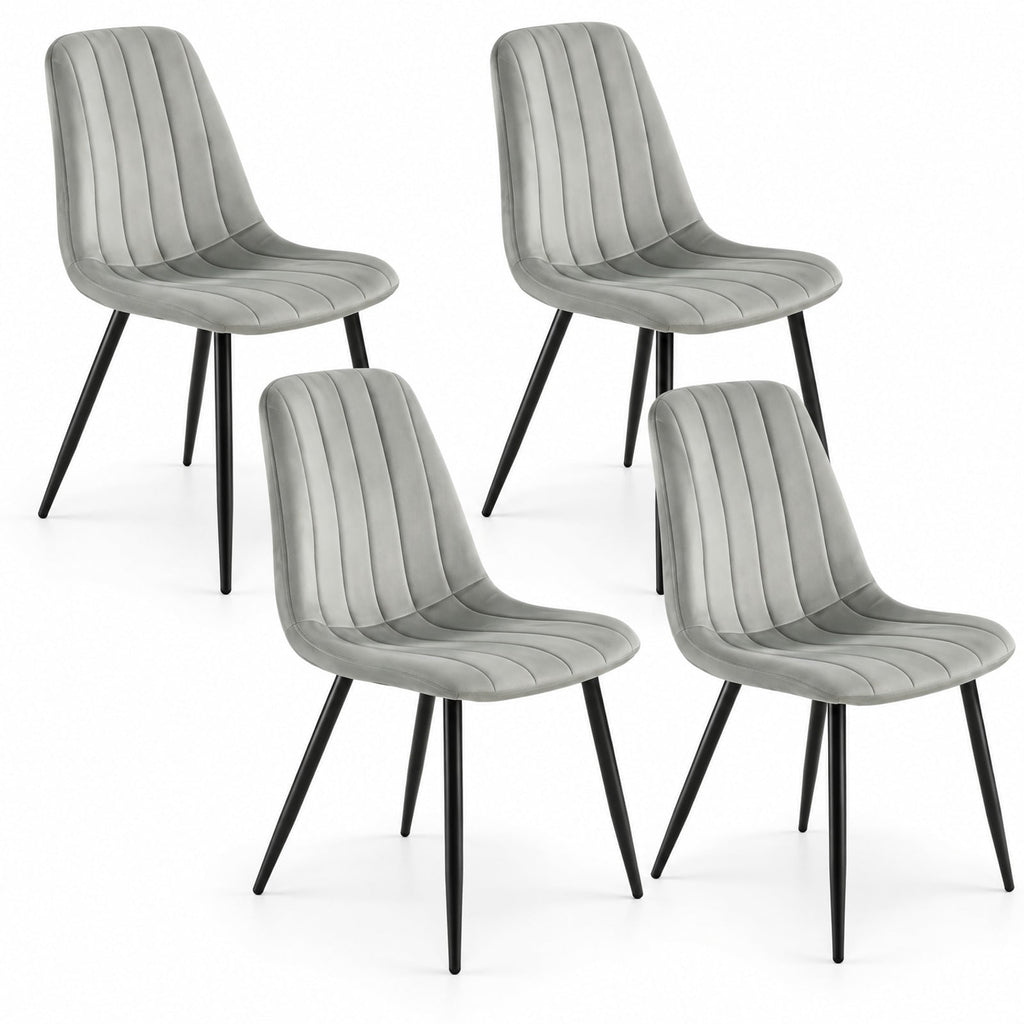Airfind Upholstered Fabric Dining Chairs Set of 4 with Sturdy Metal Legs and Curved Backrest, 330 lbs Capacity, Fabric Frame, Grey
