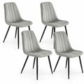 Airfind Upholstered Fabric Dining Chairs Set of 4 with Sturdy Metal Legs and Curved Backrest, 330 lbs Capacity, Fabric Frame, Grey