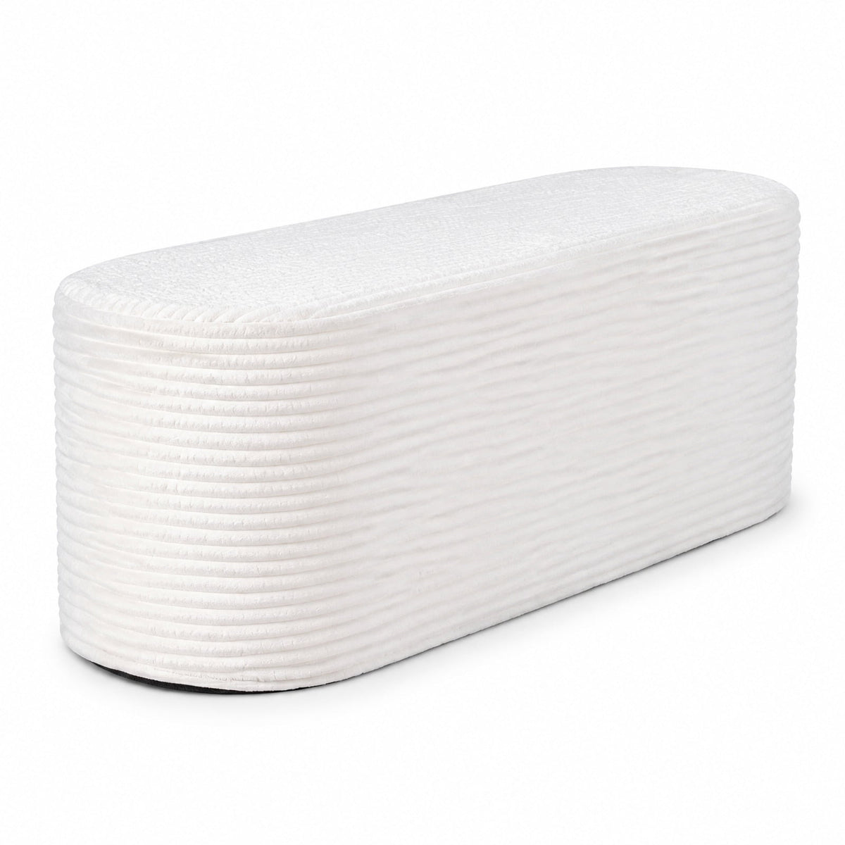 Airfind Upholstered Ottoman Bench with High-Density Sponge, 175 lbs Capacity, Corduroy Polyester Sponge Frame, 47 x 18 x 19 Footprint, Beige