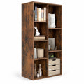 Airfind Vertical or Horizontal Freestanding Bookshelf with 7 Compartments, 176 lbs Capacity, Engineered Wood MDF Frame, 19.5 x 9 x 42 Footprint