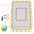 Airfind Volleyball Rebounder Net with 4 Adjustable Angles for Bumping and Spiking, Yellow + Red + BlackMaterial Metal PE PP Polyester FabricProduct