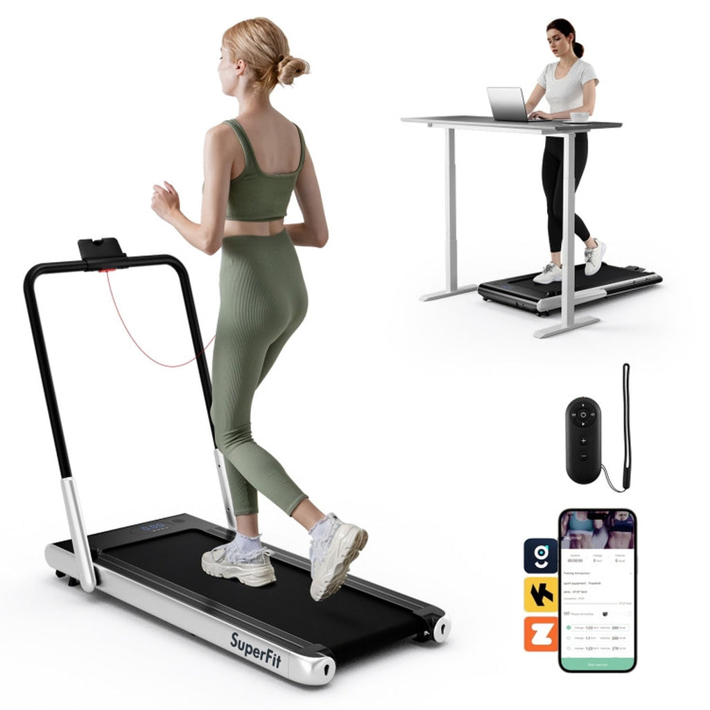 Airfind Walking Treadmill for Home with Adjustable 0.6-8 MPH Speed and Shock-Absorbing Belt Plus USB Port and Transport Wheels to Serve as a Quiet Folding Walking Pad, Silver