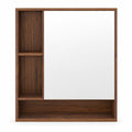 Airfind Wall Mounted Bathroom Cabinet with Mirror Single Door, 176 lbs Capacity, Glass MDF Engineered Wood Frame, 21.5 Inch x 6.5 Inch x 24 Inch Footprint
