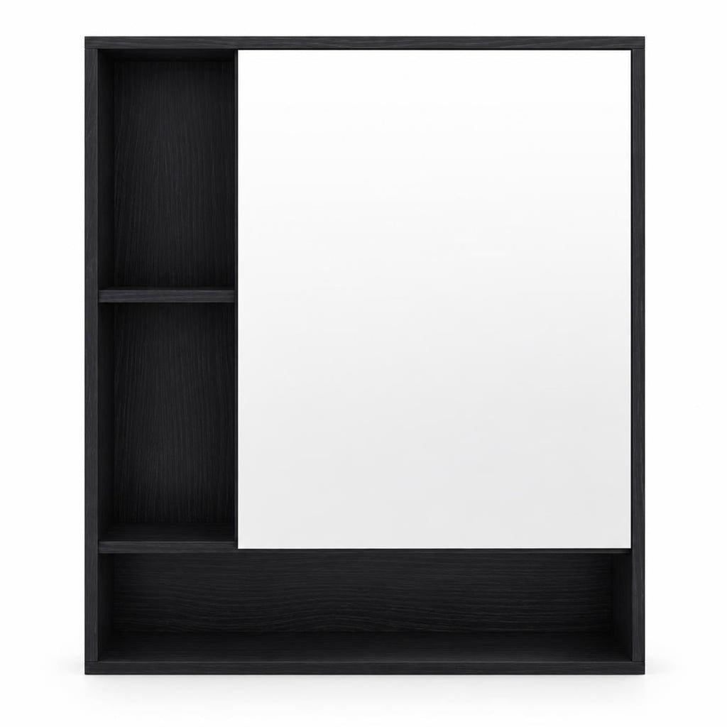 Airfind Wall Mounted Bathroom Cabinet with Mirror Single Door, 176 lbs Capacity, Glass MDF Engineered Wood Frame, 21.5 Inch x 6.5 Inch x 24 Inch Footprint