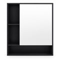 Airfind Wall Mounted Bathroom Cabinet with Mirror Single Door, 176 lbs Capacity, Glass MDF Engineered Wood Frame, 21.5 Inch x 6.5 Inch x 24 Inch Footprint