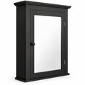 Airfind Wall Mounted Bathroom Mirror Cabinet with 5-level Height-adjustable Shelf, 11 lbs Capacity, MDF and glass Frame, 22 x 6 x 27.5 Footprint