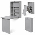 Airfind Wall-Mounted Fold-Out Convertible Floating Desk Space Saver, Engineered Wood MDF, 36 Inch x 24 Inch