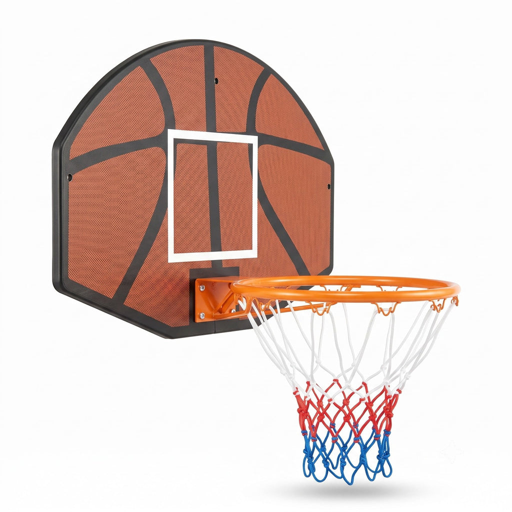 Airfind Wall-Mounted Mini Basketball Hoop with Large Shatterproof Backboard, Indoor Outdoor Basketball Game Set with Metal Rim and Anti-Tear Net for Kids, Black Red