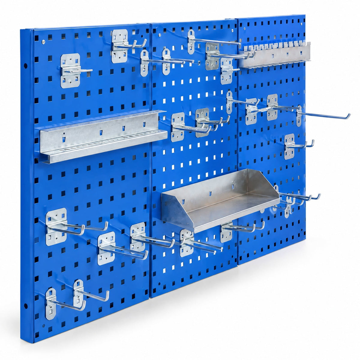 Airfind Wall-Mounted Pegboard Kit with 3 Pegboards for Garage Workshop, Metal Frame, 48 x 23.5 x 0.8 Footprint, Navy