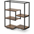 Airfind Wall Mounted Wine Rack 6-Tier Hanging Bar Shelf with Bottle Display Shelf and Glass Holder, Shelf 33 lbs Total Capacity, Brown
